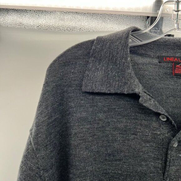 Linea Uomo Men's Wool Pullover Sweater Collared Gray Size 2XL Tall - Picture 3 of 8